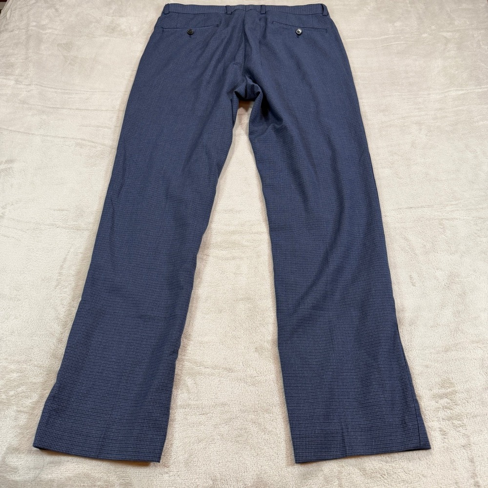 Lauren Ralph Lauren Mens 34x32 Blue Check Dress Pants Stretch Trousers Casual - Picture 2 of 13